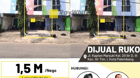 Dijual Cepat Ruko 1 Pintu di Jl Kapten Marzuki Kota Palembang