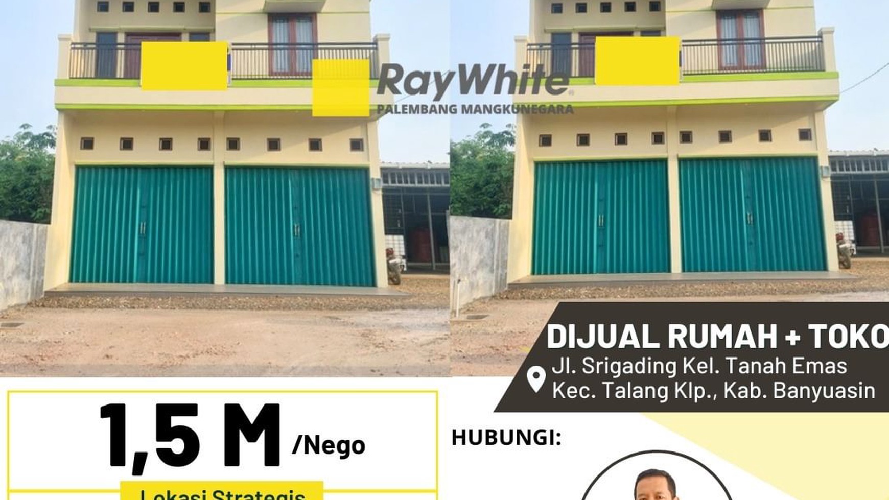 Rumah + Toko Dijual Cepat Srigading Palembang