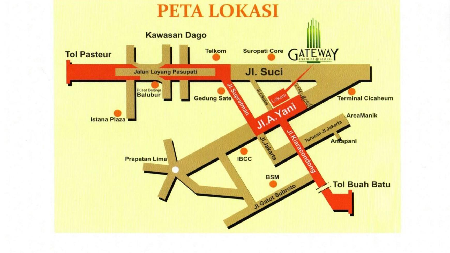 Di JUAL APARTEMEN GATE WAY CICADAS JLN AHMAD YANI BANDUNG