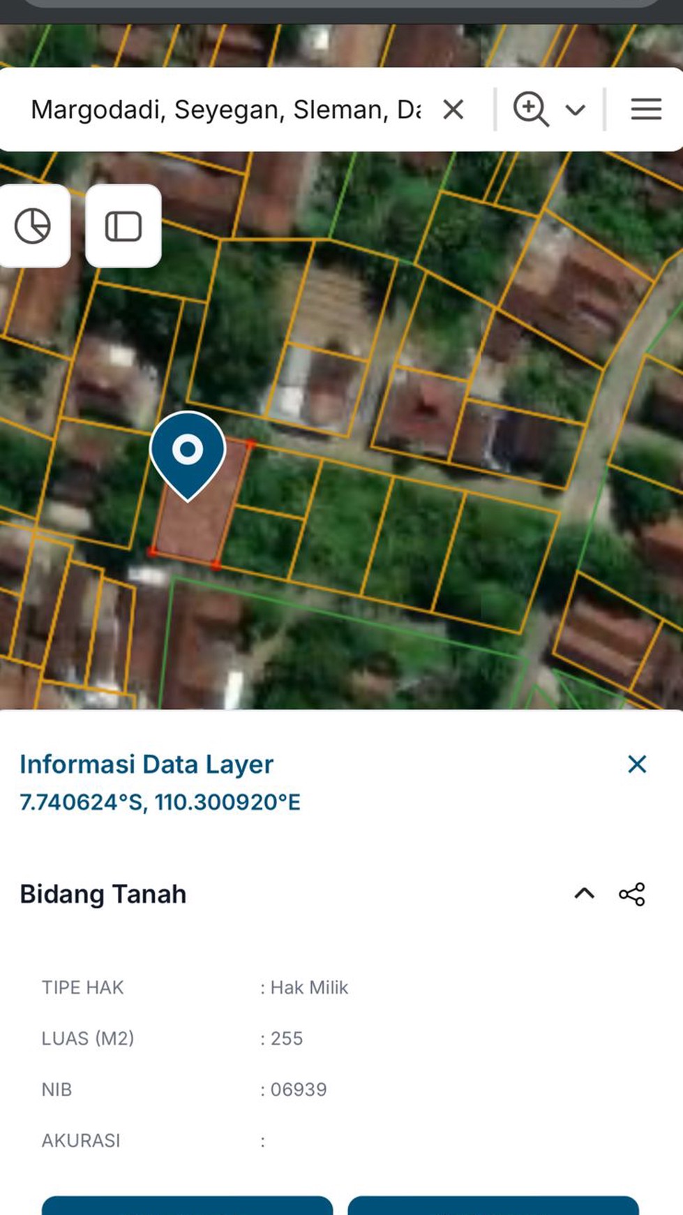 Tanah Luas 255 Meter Persegi Lokasi Dekat Desa Wisata Grogol Seyegan