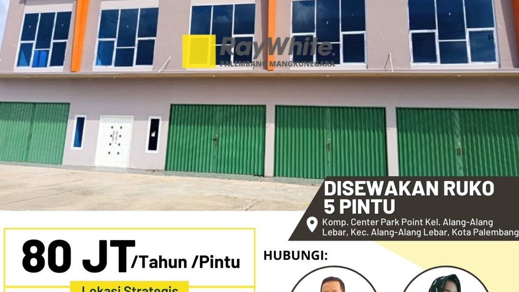 Ruko 5Pintu Disewakan Komp. Center Park Poin Palembang