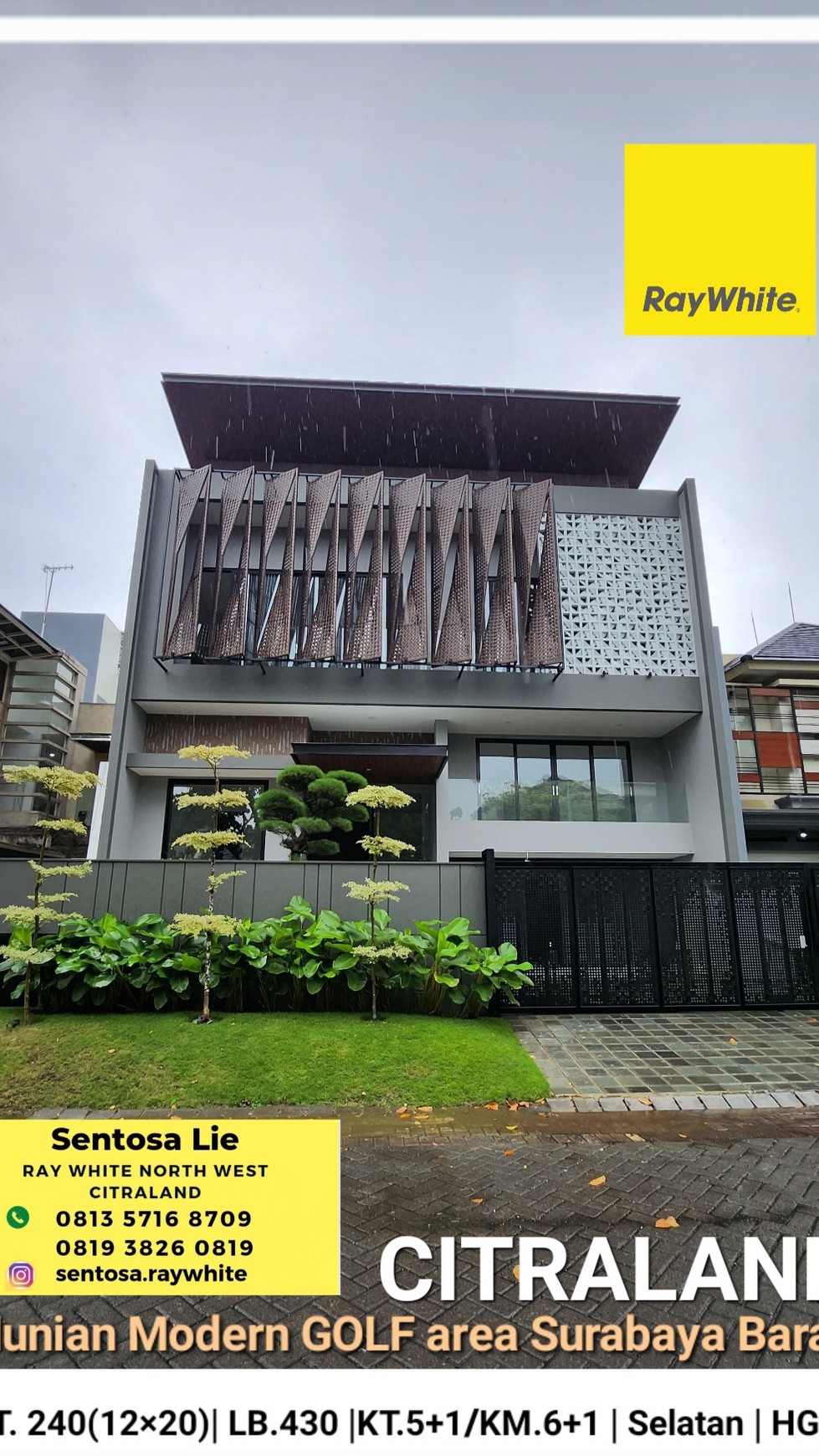 Dijual Rumah Citraland Golf area Somerset - Bukit Golf Internasional Surabaya - NEW Split Level Modern Desain