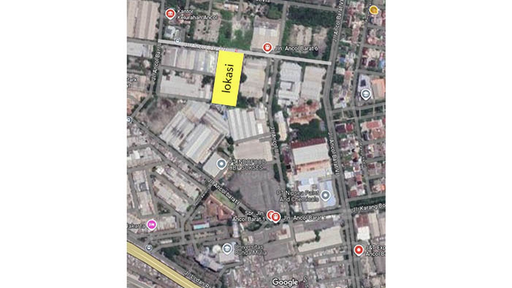 Tanah Ancol Barat, Luas 1,24 Ha