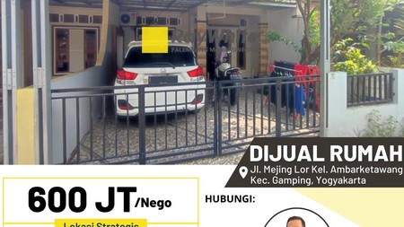 Rumah Dijual Cepat Jl Mejing Lor Sleman Jogjakarta