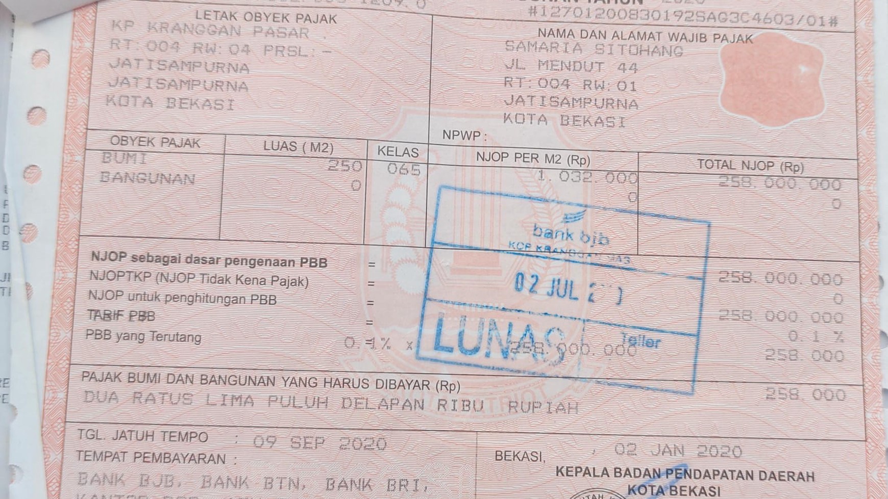 Lahan 500 m2 bonus Kos2an 7 Pintu, 5 Menit Dari Pasar Kranggan Jatisampurna, Bekasi Dan 10 Menit Dari Kota Wisata, Cibubur