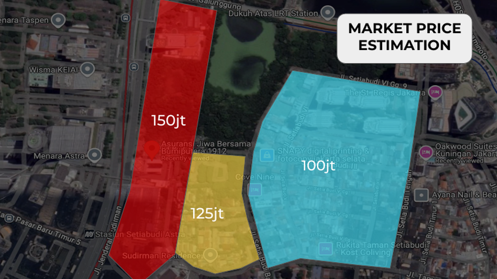 Tanah Komersial untuk dibangun gedung perkantoran