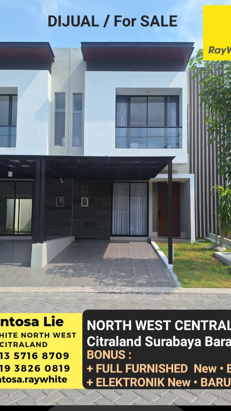 New Full Furnished Rumah Citraland North West Central Bonus Elektronik Baru Siap Huni Dekat Bukit Palma , Sekolah Citra Berkat , Sport Center, Universitas Ciputra