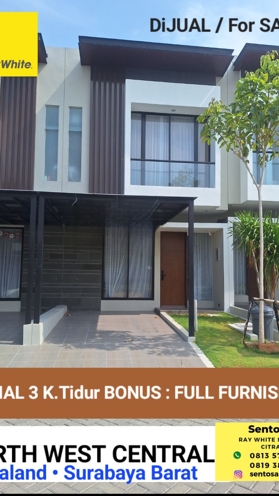 3 Kamar Tidur Rumah North West Central Citraland Surabaya Bonus Full Furnished Modern