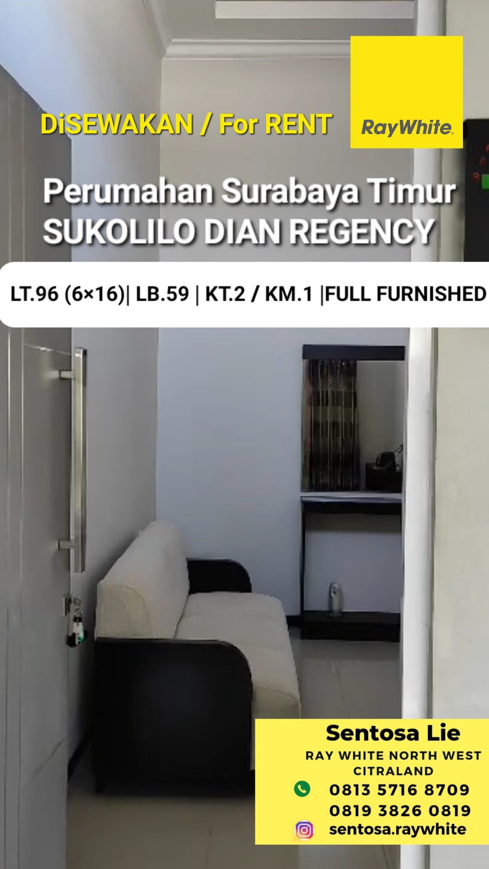 Disewakan Rumah Sukolilo Dian Regency Bonus Full Furnished Dekat Kampus Its, Pakuwon City, Galaxy Mall