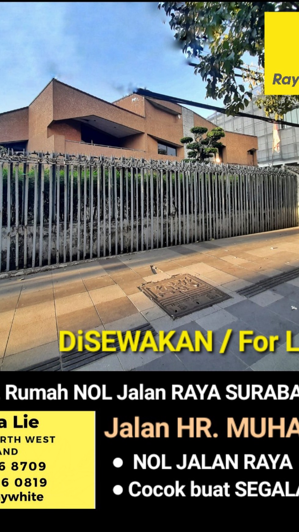 Disewakan 2000 M2 Rumah Jl. Hr. Muhammad - Nol Jalan Raya - Cocok Buat Segala Usaha, Cafe, Resto, Kantor , Showroom, Bank,dll