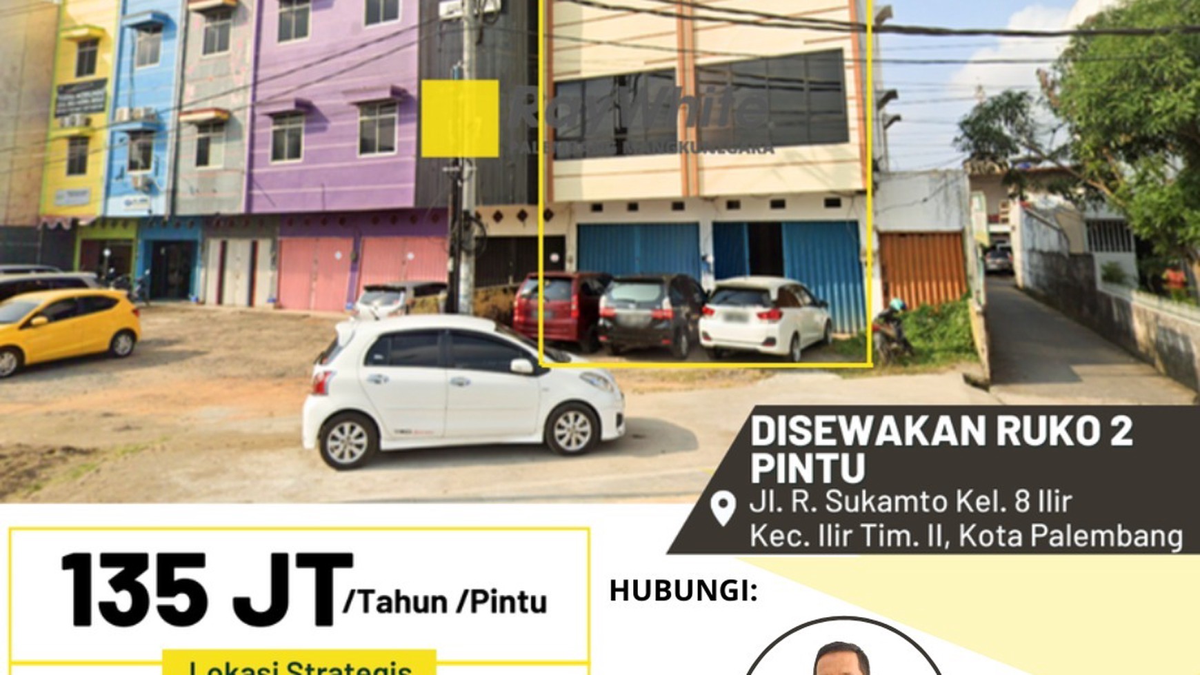Ruko 2Pintu Disewakan depan PTC Palembang