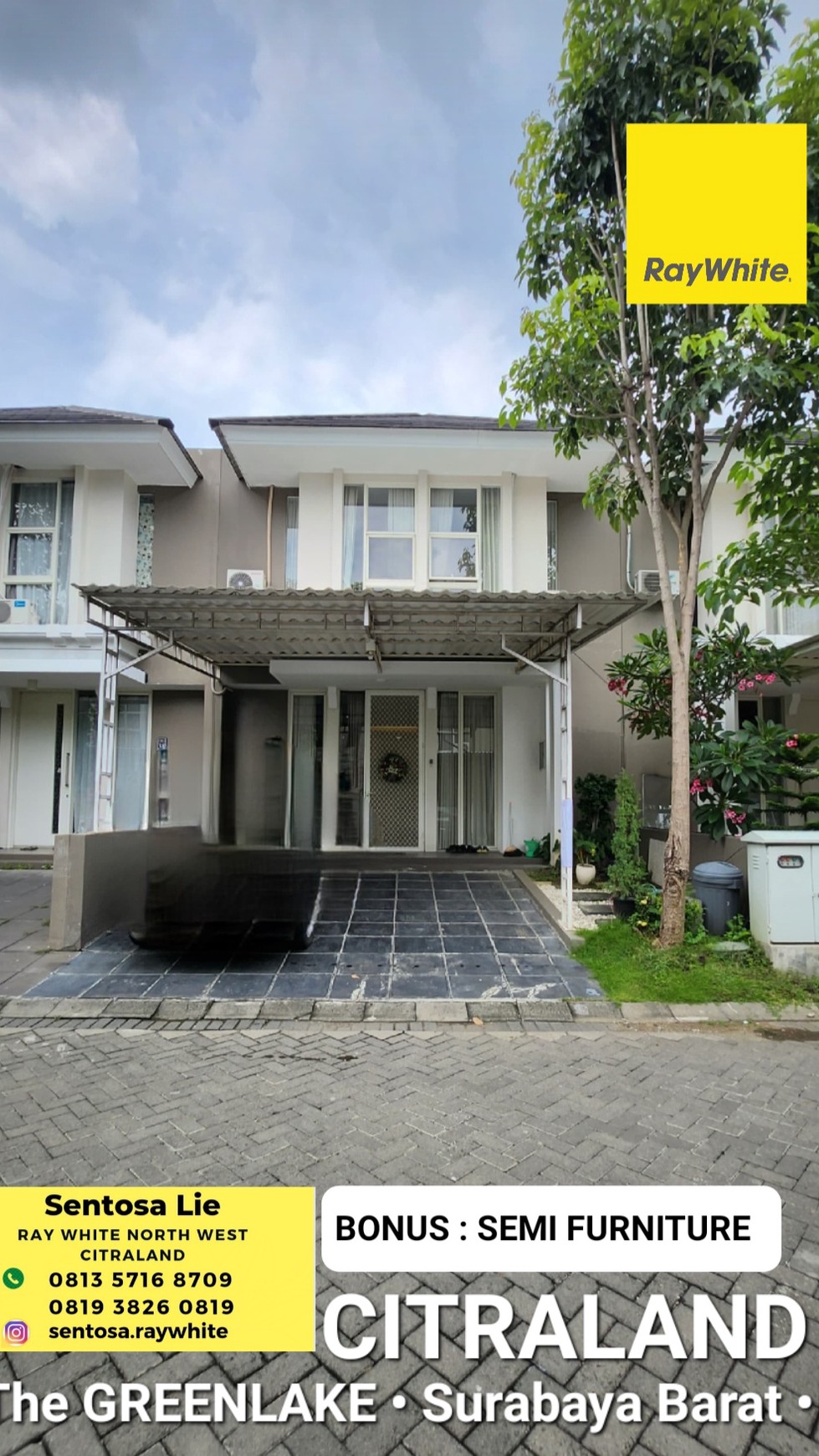 Murah Rp.1 Man Dijual Rumah Citraland Greenlake Surabaya Barat Dekat Pakuwon Mall, Sma Petra 1
