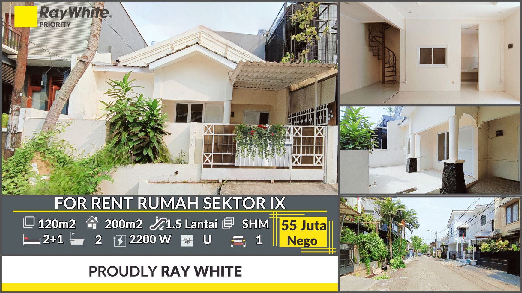 Rumah Klasik di Bintaro Jaya Luas 120m2 Harga 55 Juta/Tahun Nego #WW