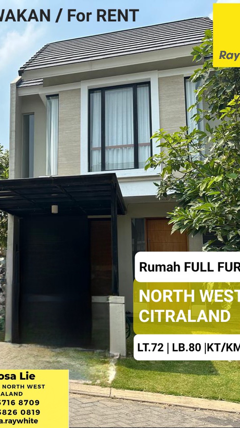 MURAH Disewakan Rumah North West Hill Citraland Full Furnished Dekat Sekolah Citra Berkat, Superindo, Sport Center, Universitas Ciputra