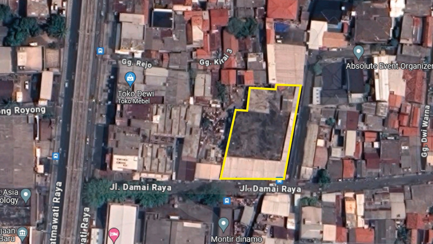 Lahan komersial 762 m2 di jalan damai raya, pasar Cipete. Fatmawati - Jakarta Selatan