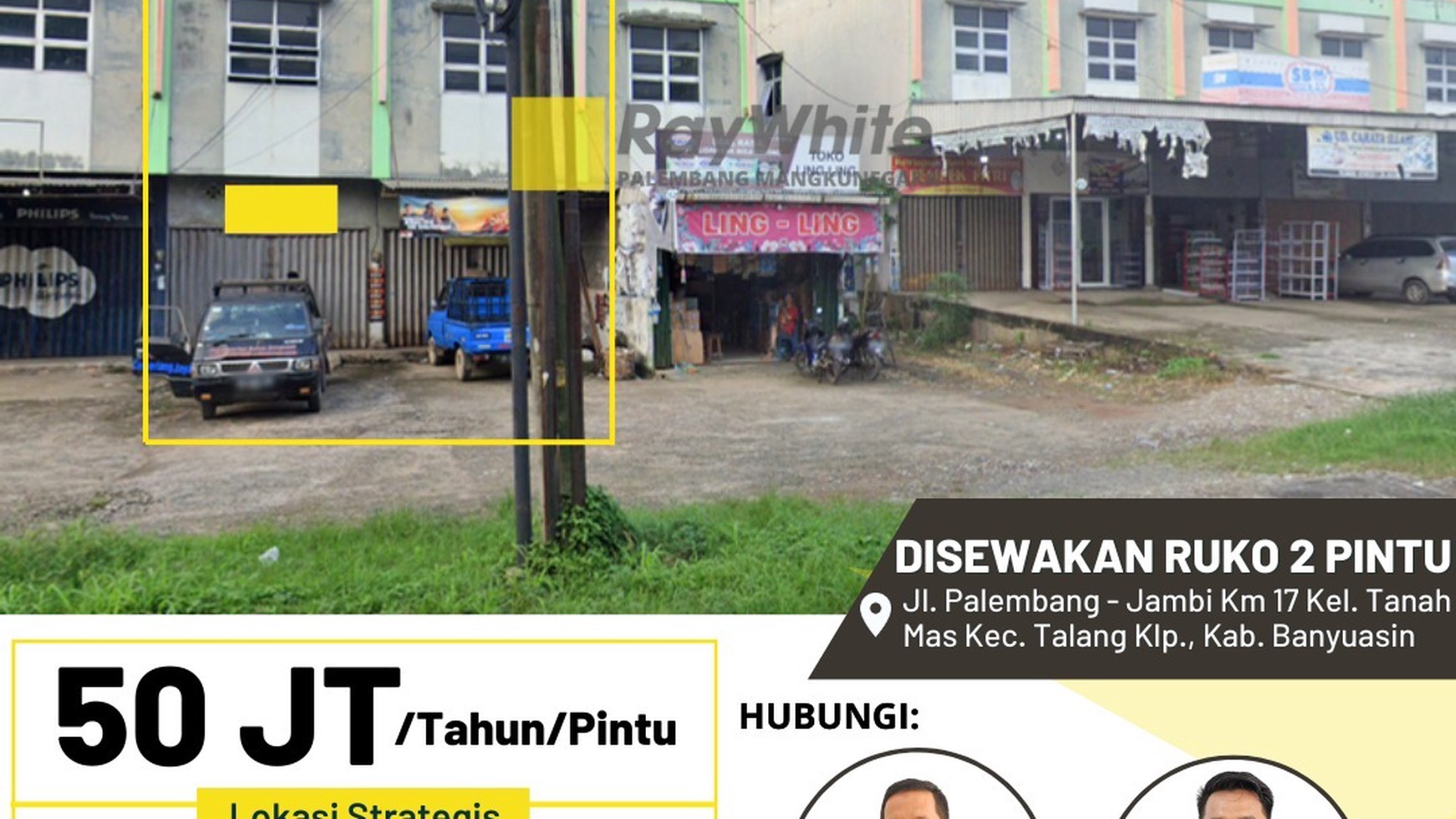 Ruko 2Pintu Disewakan di KM 17 Banyuasin