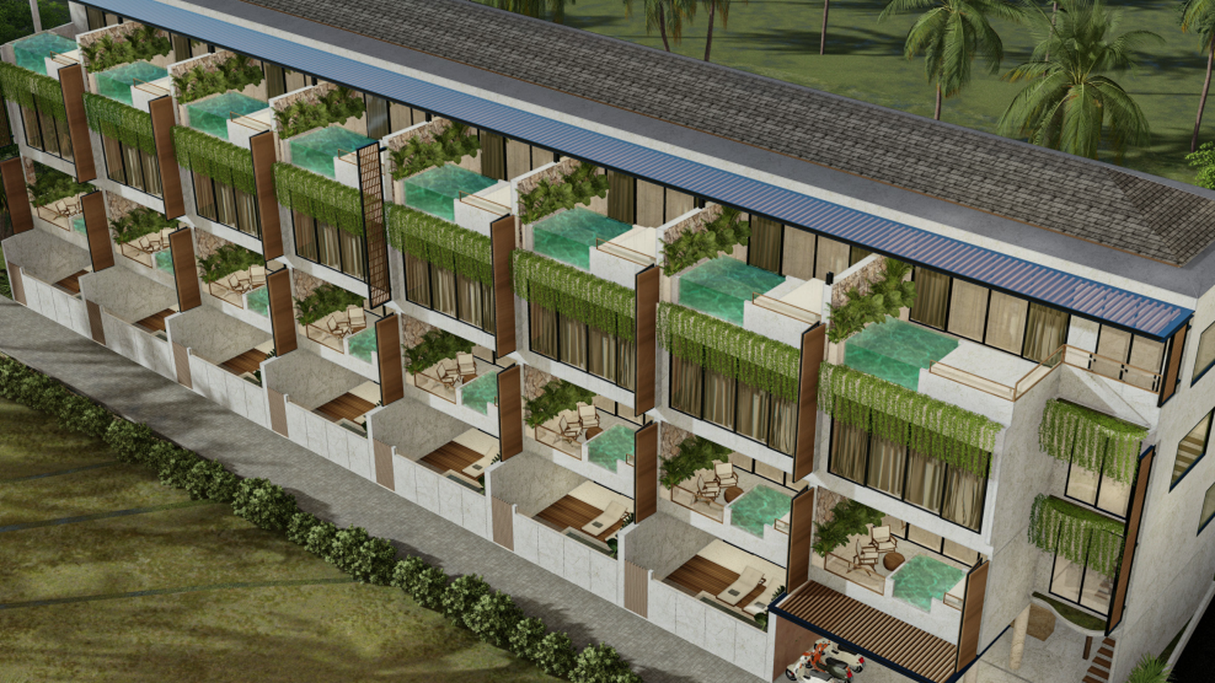 1-Bedroom  First Floor & 2nd Floor Apartment with Plunge Pool Berawa Canggu Bali