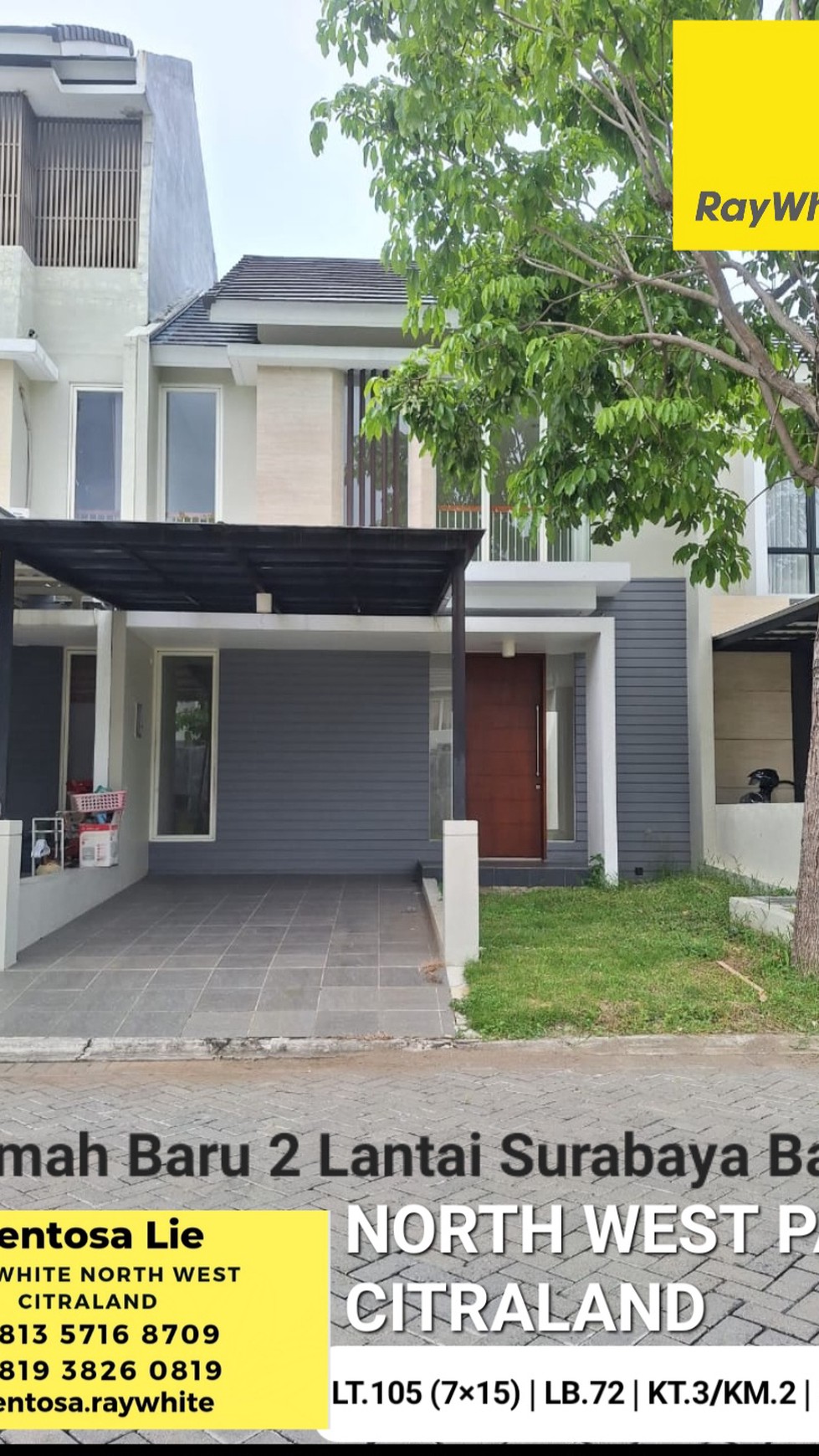 MURAH LUAS 7x15 Dijual Rumah North West Park Citraland New Baru Spesial 3 Kamar Tidur 