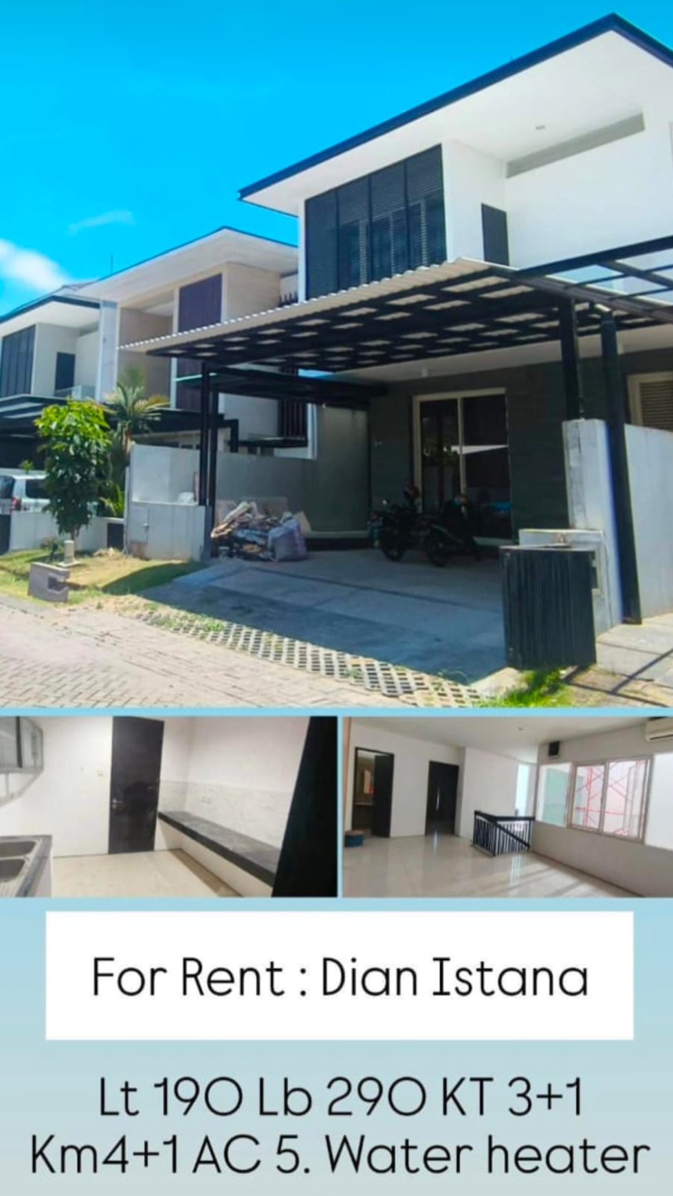 Disewakan Rumah Dian Istana Park Avenue Semi Furnished Dekat Graha Family, Citraland, Royal Residence, Pakuwon Mall