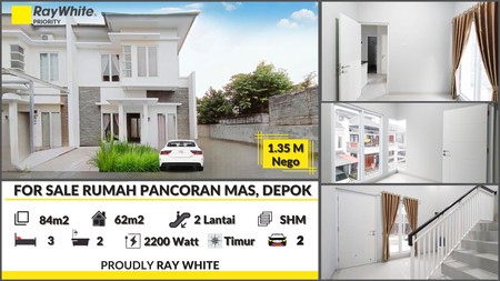 Rumah Hook Minimalis Modern 2 Lantai dekat Tol Desari Depok, Harga 1.35M Nego. MURAH!