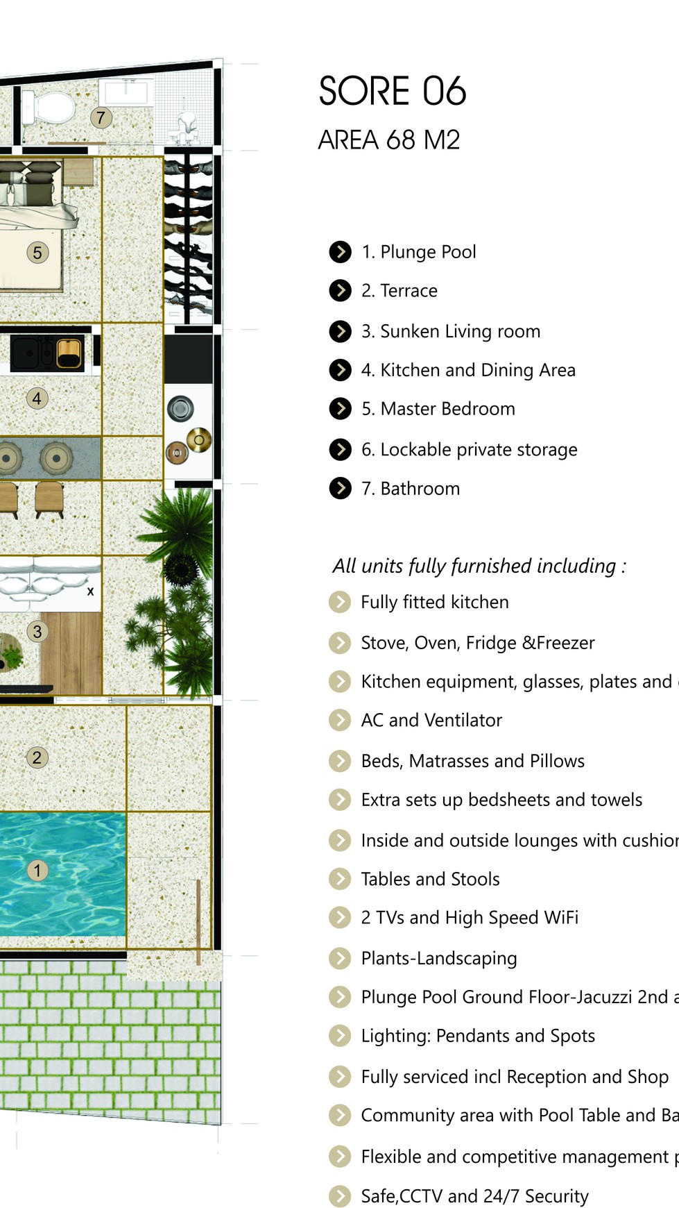 Apartment 1 Bedroom in Great Location Pererenan Bali