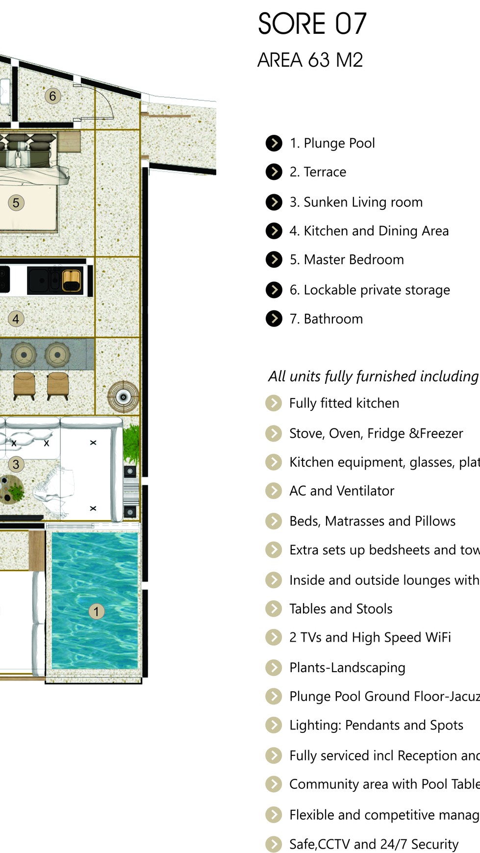 Apartment 1 Bedroom in Great Location Pererenan Bali