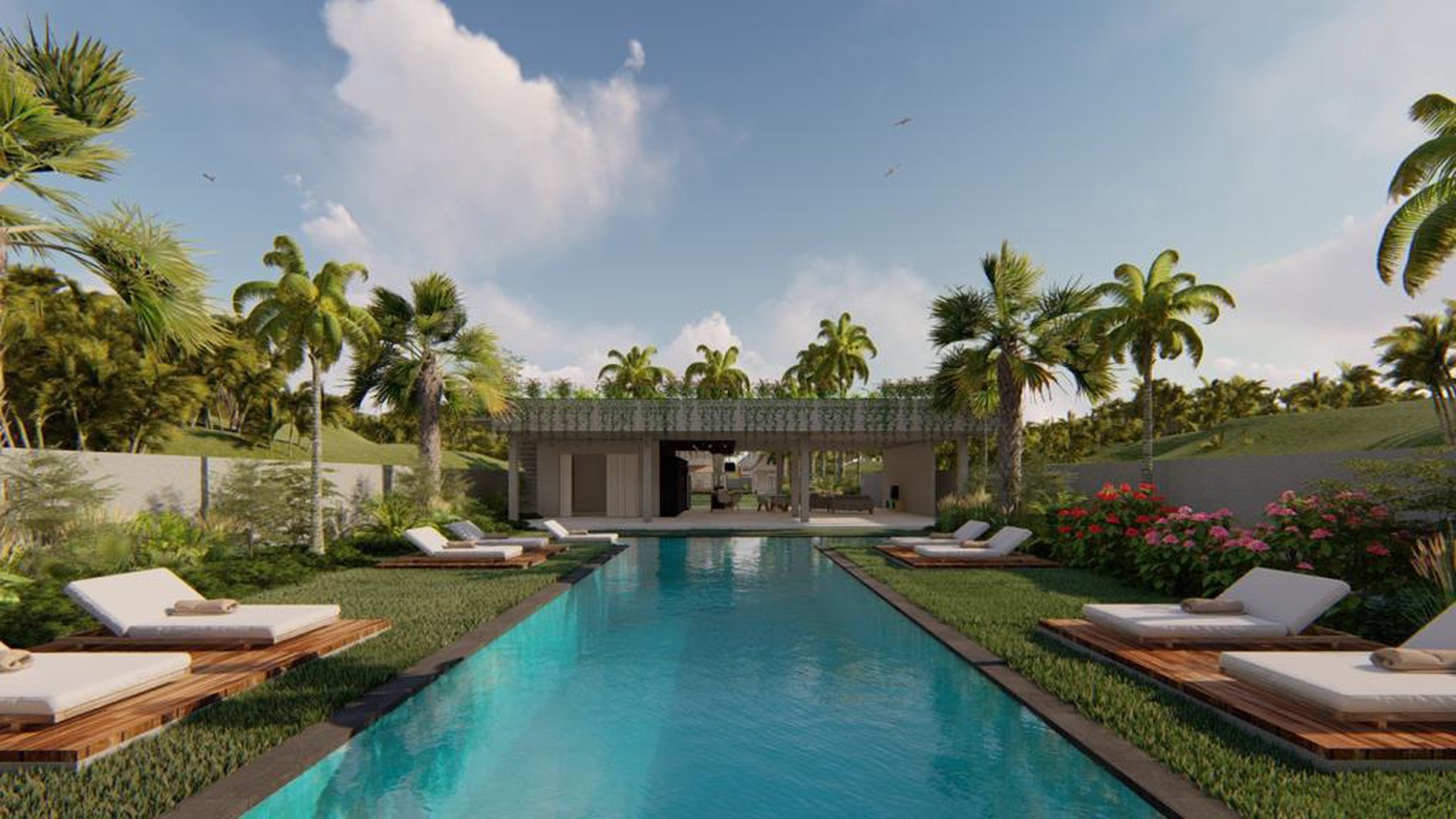 Freehold 6 bedroom beach villa at Perkutatan Beach Bali.