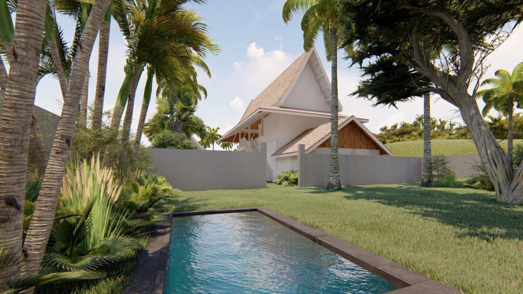 Freehold 6 bedroom beach villa at Perkutatan Beach Bali.