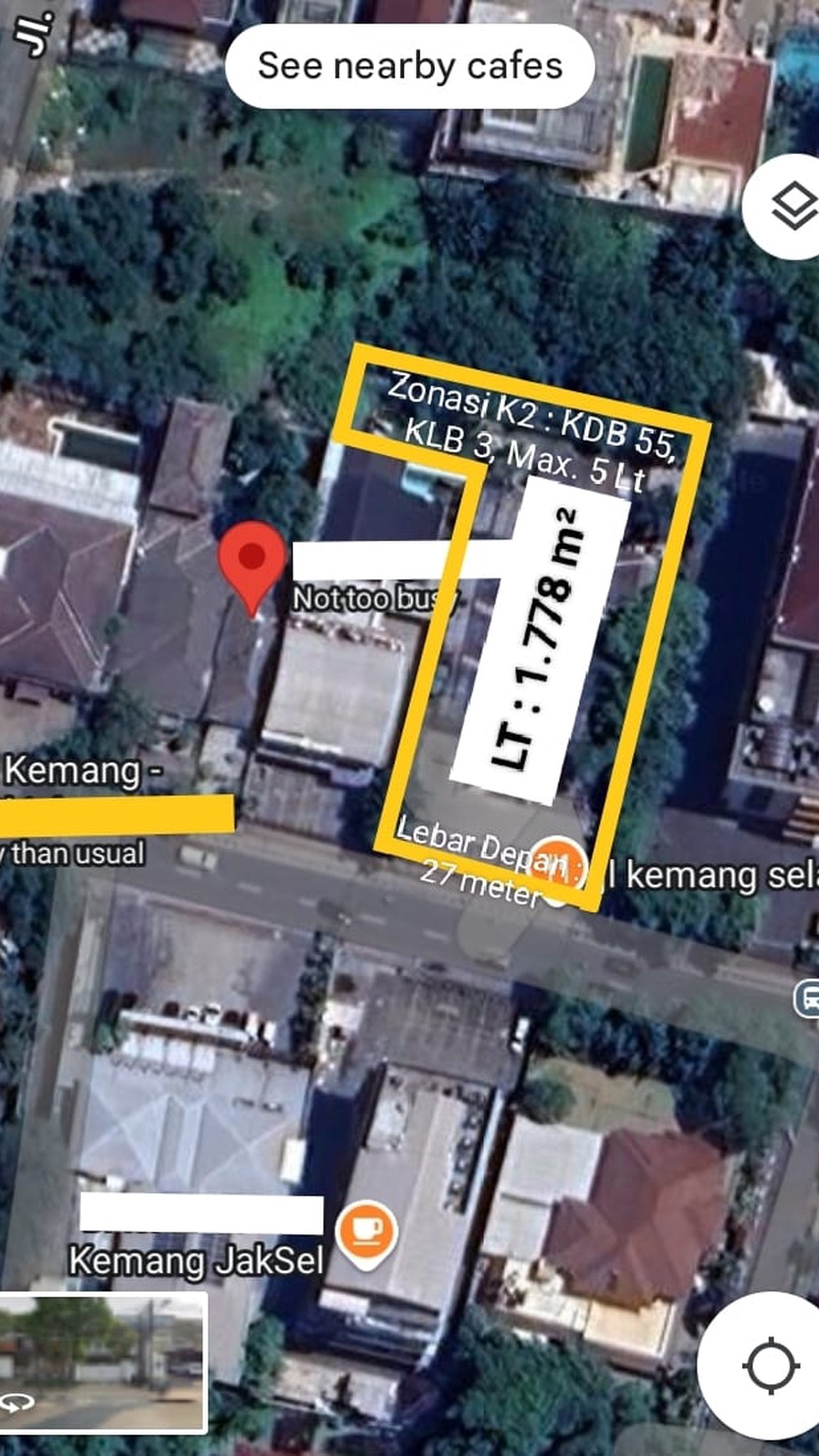 Tanah Komersial di Jalan Raya Kemang Selatan