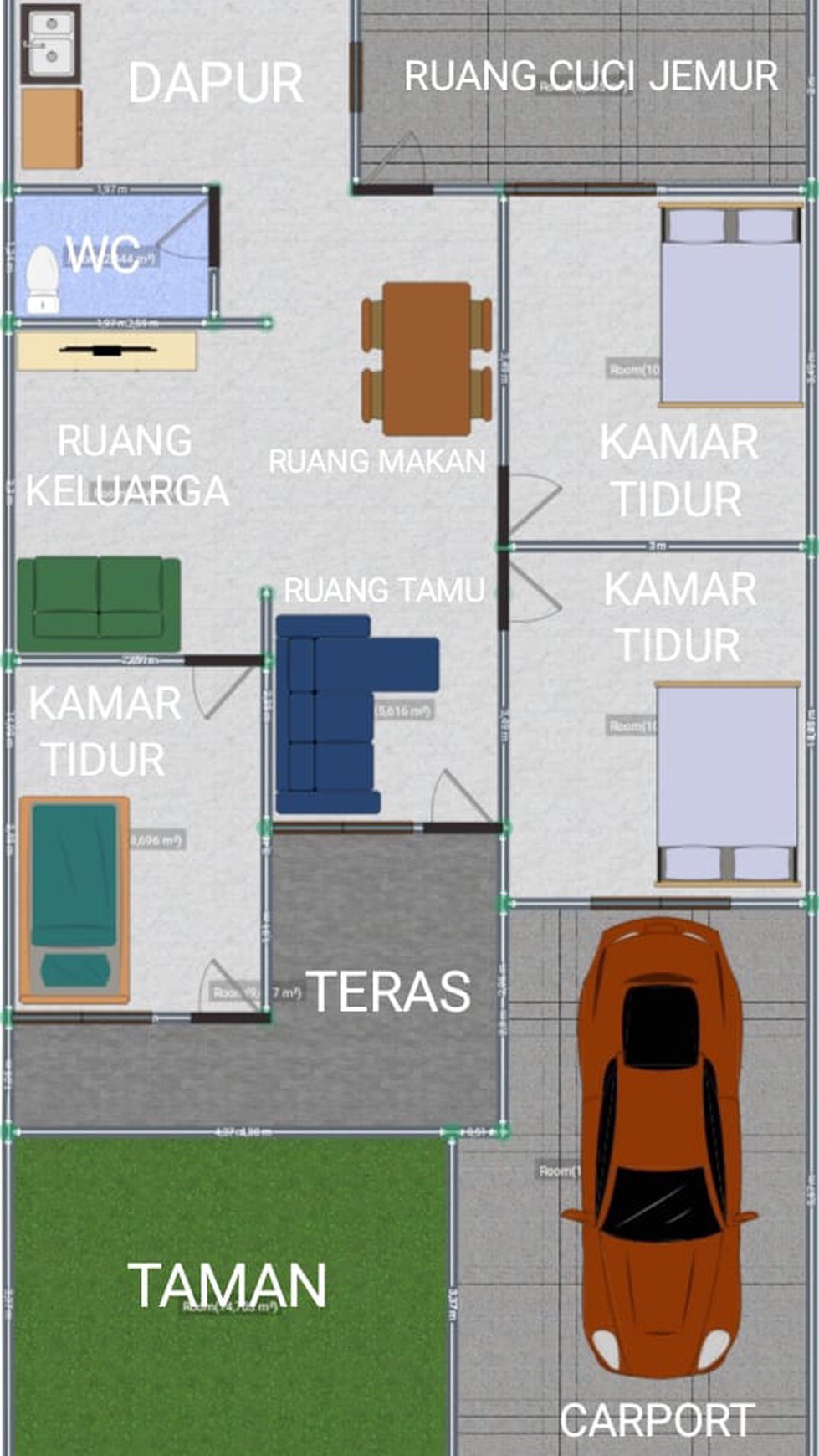 Rumah Hitung Tanah Area Cipete