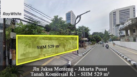 Tanah Komersial Murah bisa 8 lantai jalan jaksa Menteng Jakarta Pusat