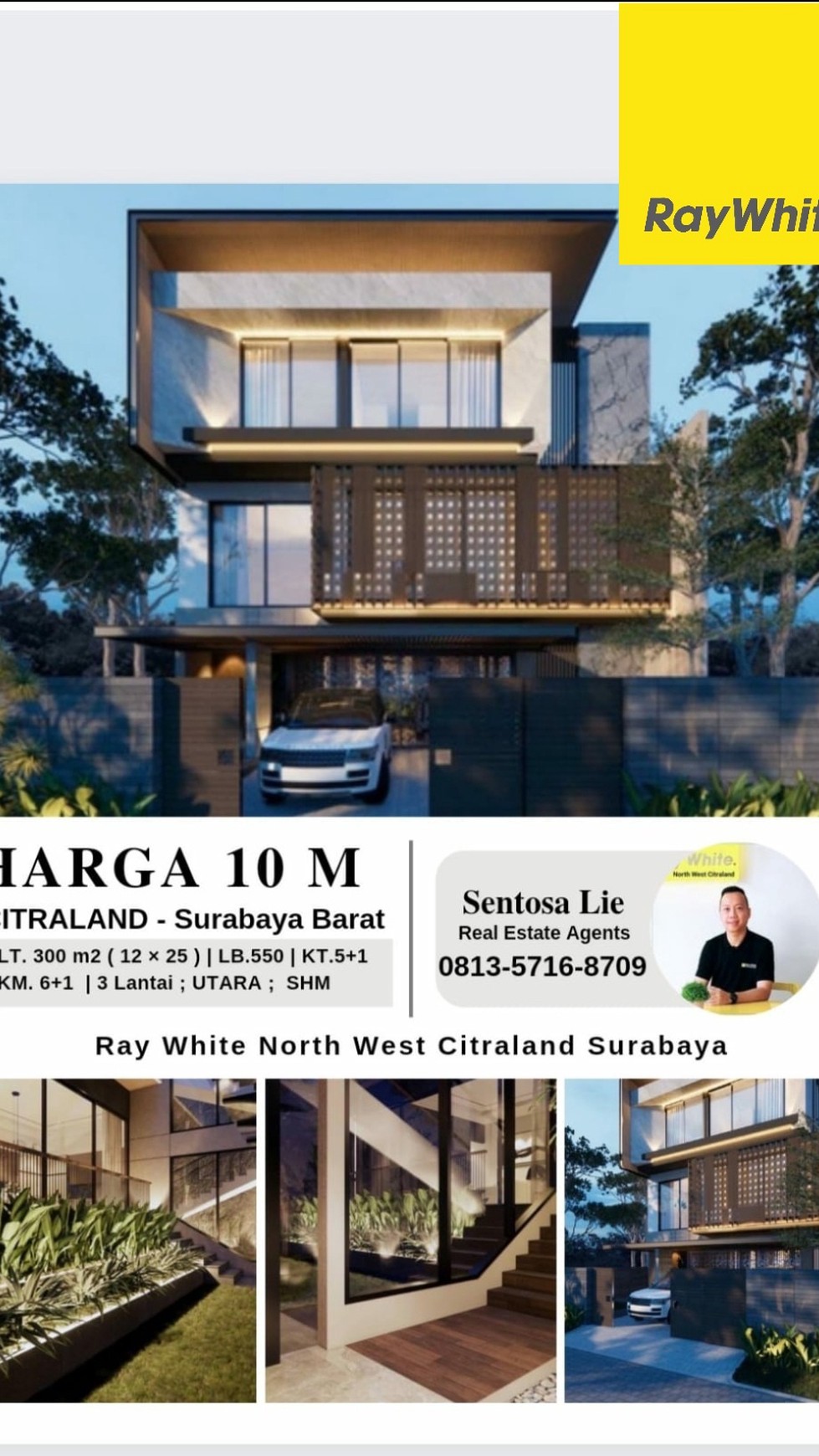 Dijual Rumah Bukit Golf Internasional Citraland Surabaya Barat- New Full MARMER Import in Luxurious Modern New Design - 3 Lantai