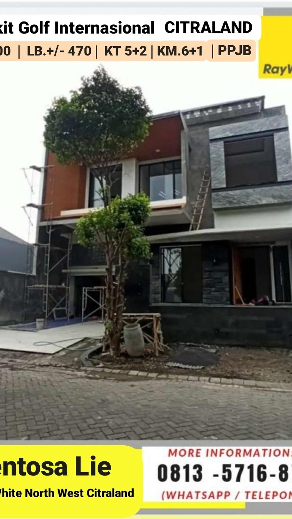 Dijual Rumah Baru Bukit Golf Internasional Citraland Surabaya - SMART Home Teknologi VOICE Command - PREMIUM Quality - Modern Mewah
