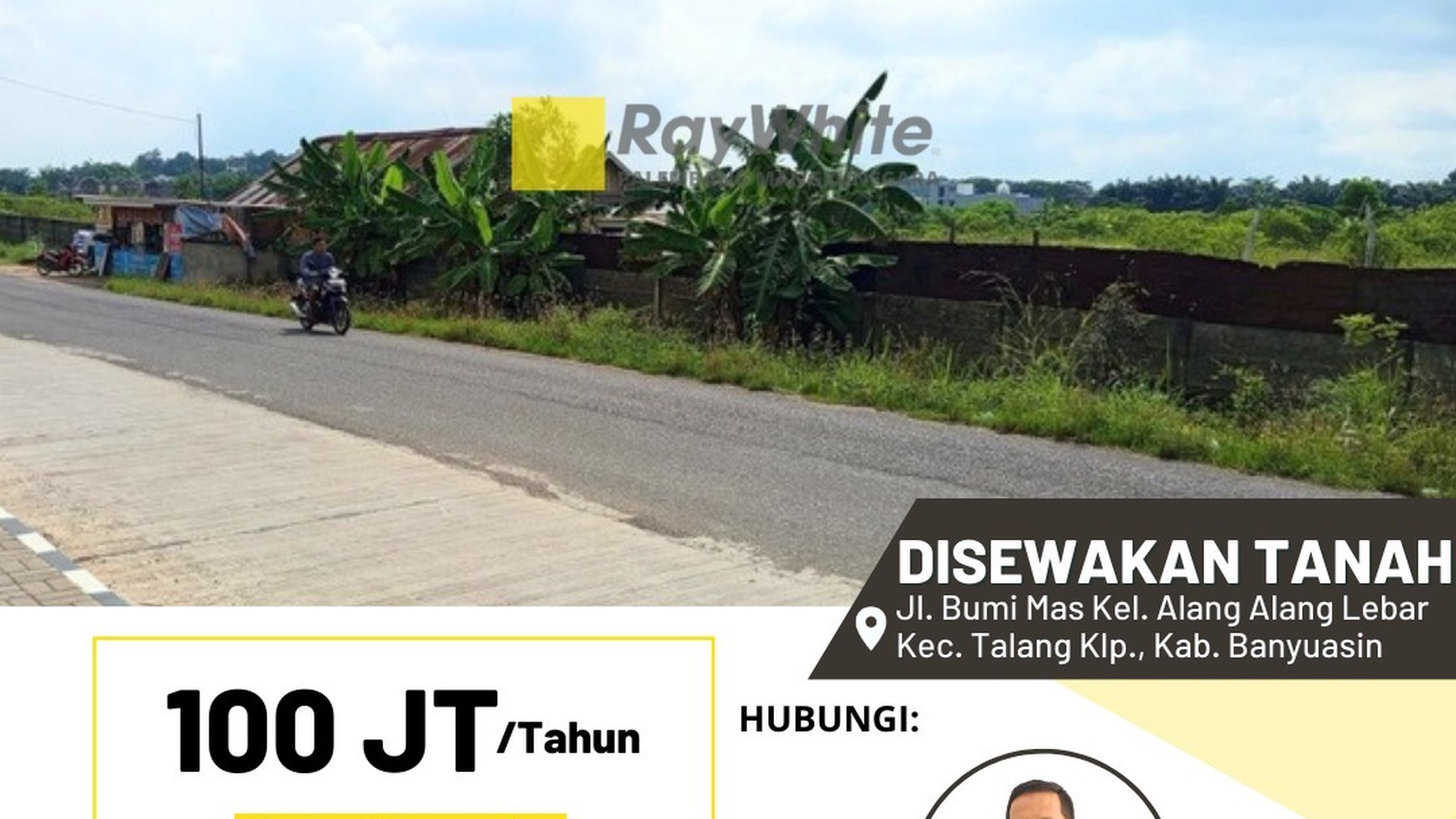 Disewakan Tanah dekat jl By Pass Terminal Alang Alang Lebar