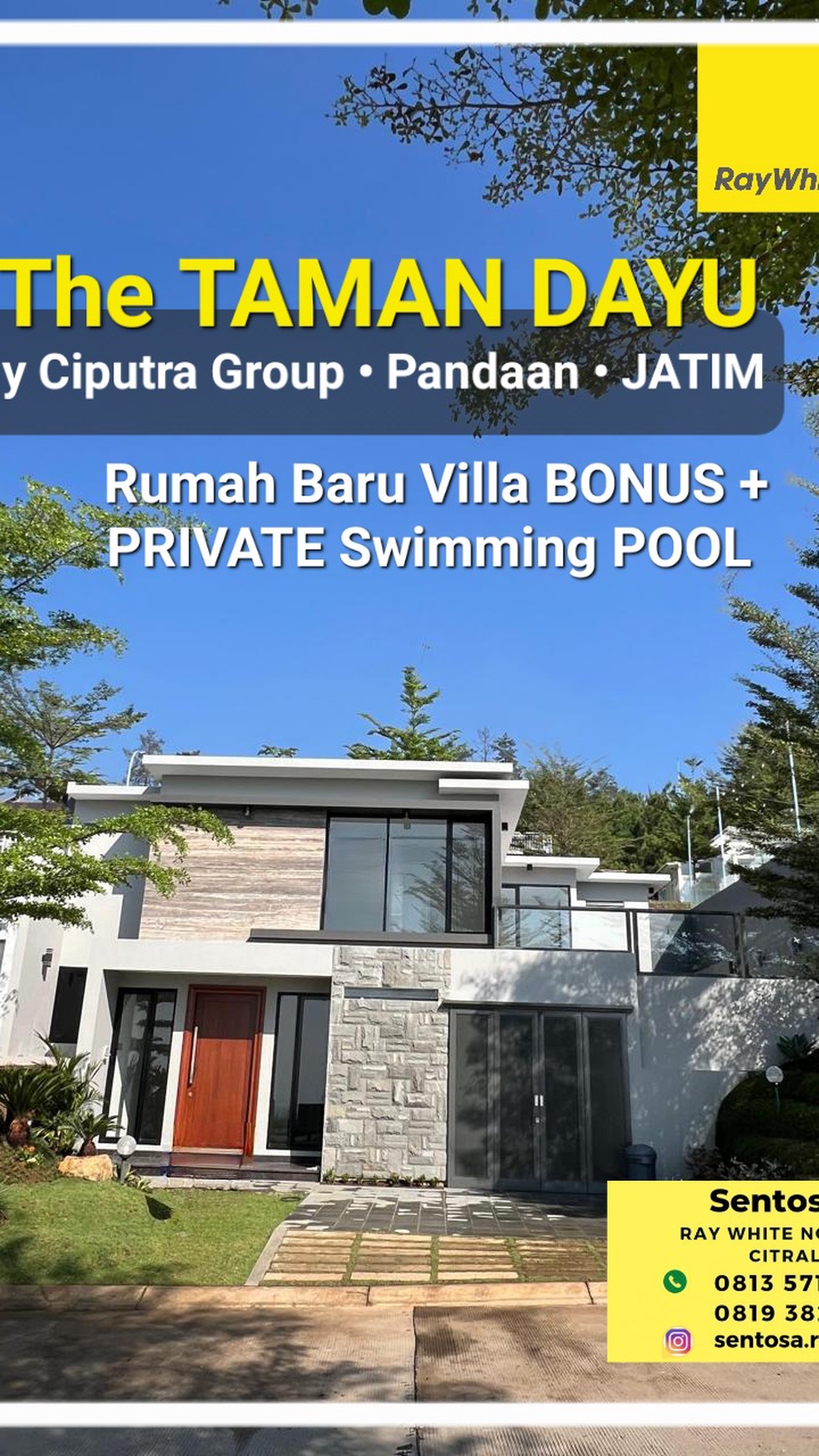 MURAH NEW Private Pool Rumah Villa The Taman Dayu - Belmond Resort - Pandaan Jatim Bonus Kolam Reneng/ Private Pool Strategis Dekat Akses Tol