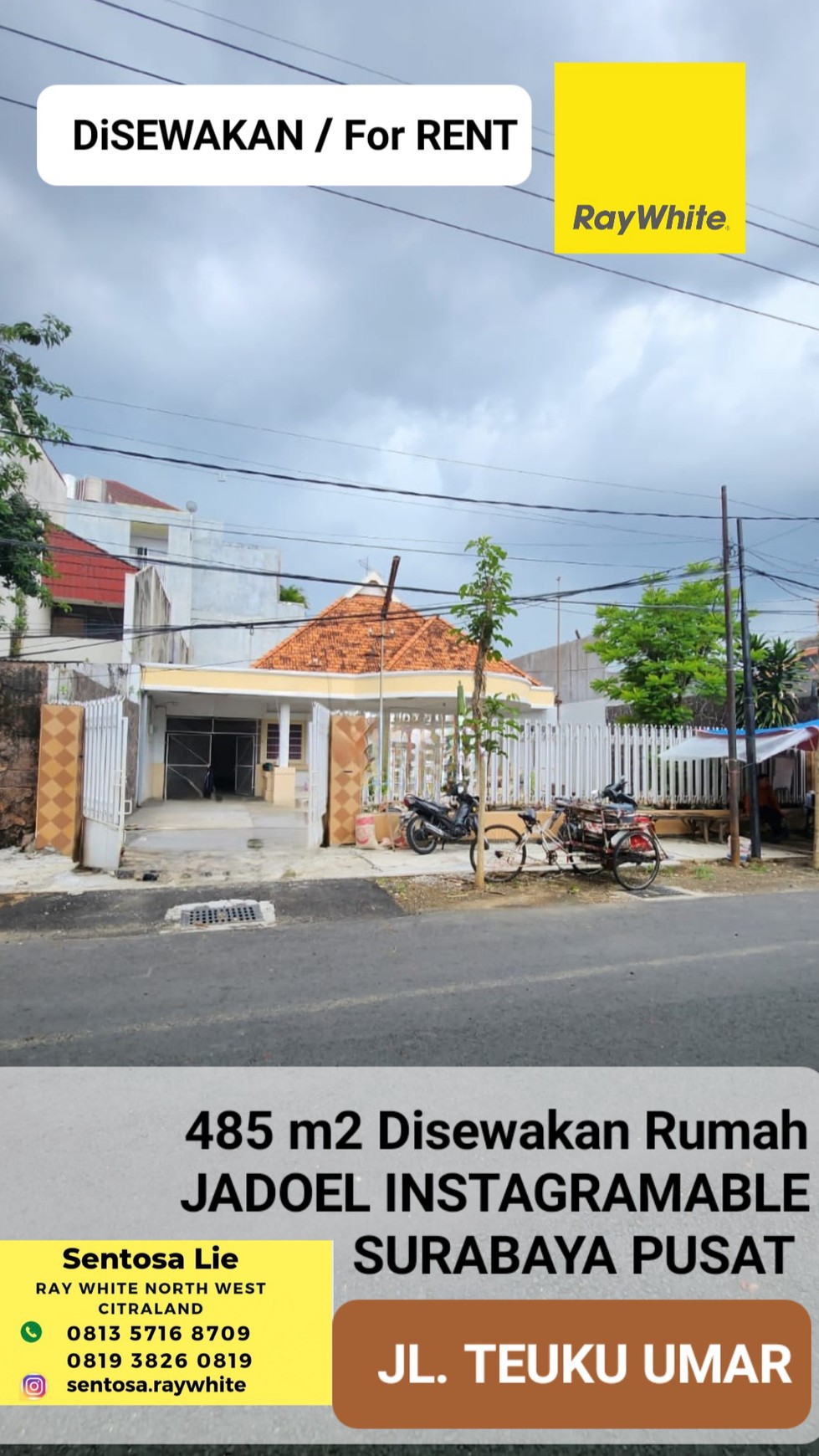 Disewakan 485 M2 Rumah Surabaya Pusat Jalan Teuku Umar Area Jalan Kartini, Diponegoro - Jadoel Instagramable Cocok Buat Segala Usaha 