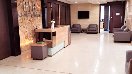 Axa Tower furnished,  490m2, furnished, siap huni,cocok untuk kantor pialang, bebas akses Ganjil-Genap