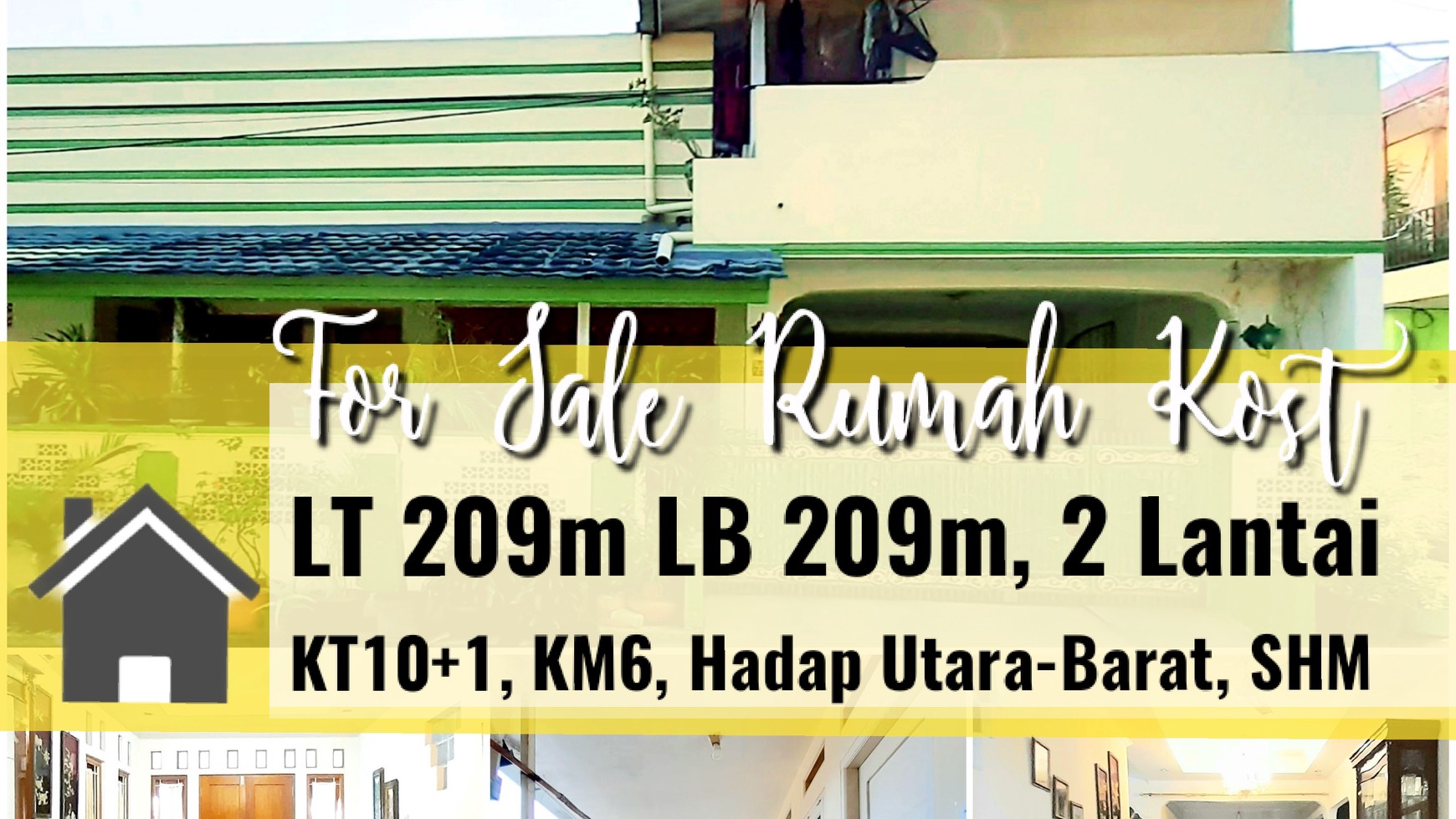 Rumah Kost Hook di Pondok Pucung Bintaro, Luas 209m Harga 2.075M nego