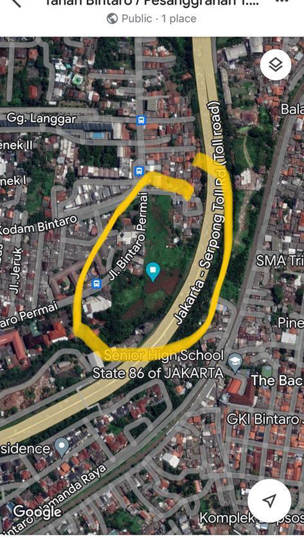 Tanah siap bangun cocok untuk cluster di Kodam Bintaro