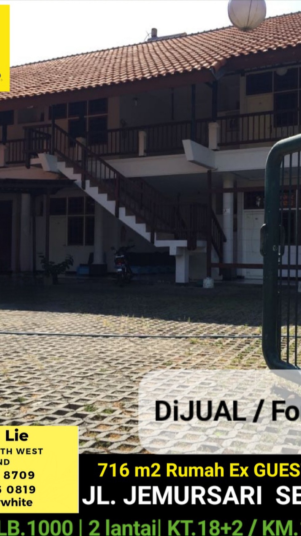 Murah 716 M2 Rumah Usaha Ex Guest House Jemursari Selatan Surabaya Bisa Buat Usaha Kost -kosan Dekat Raya Prapen, Plaza Marina , Raya Jemursari