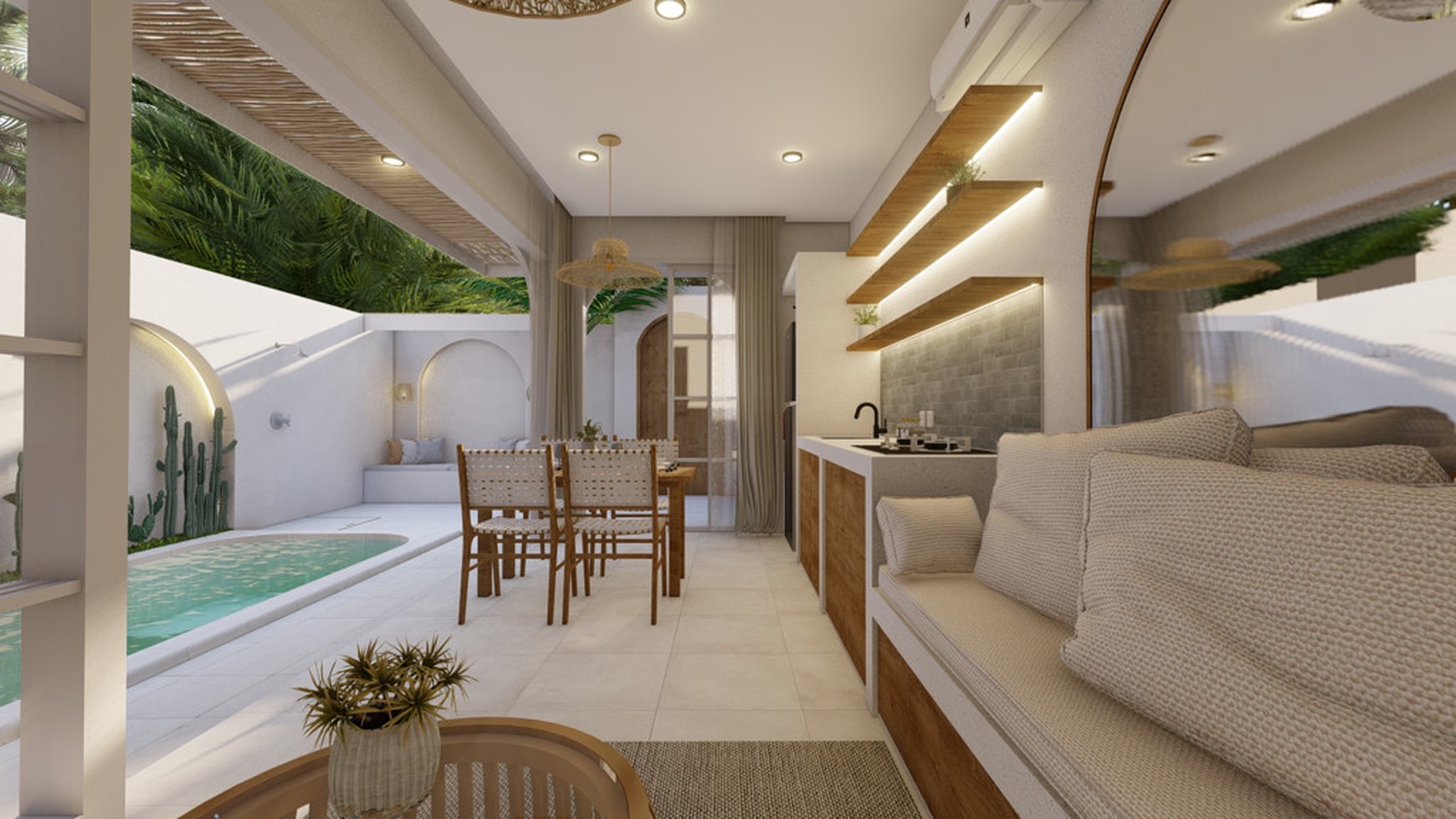 For Sale Leasehold - Brand new modern cozy villa in Kerobokan - Bali ( type  Nameera Mediterranean )