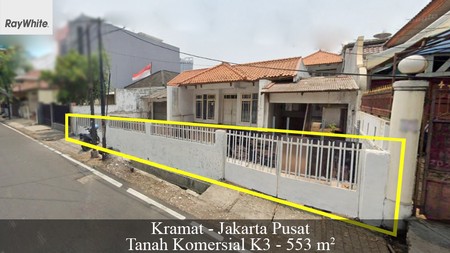 FOR SALE Murah dibawah NJOP Tanah Komersial K3 Jalan Kramat bisa 5.5 Lantai Jakarta Pusat