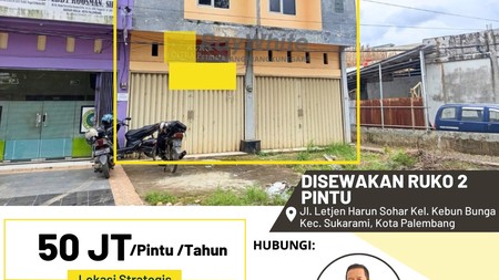 Disewakan Ruko 2 Pintu dekat Asrama Haji Palembang