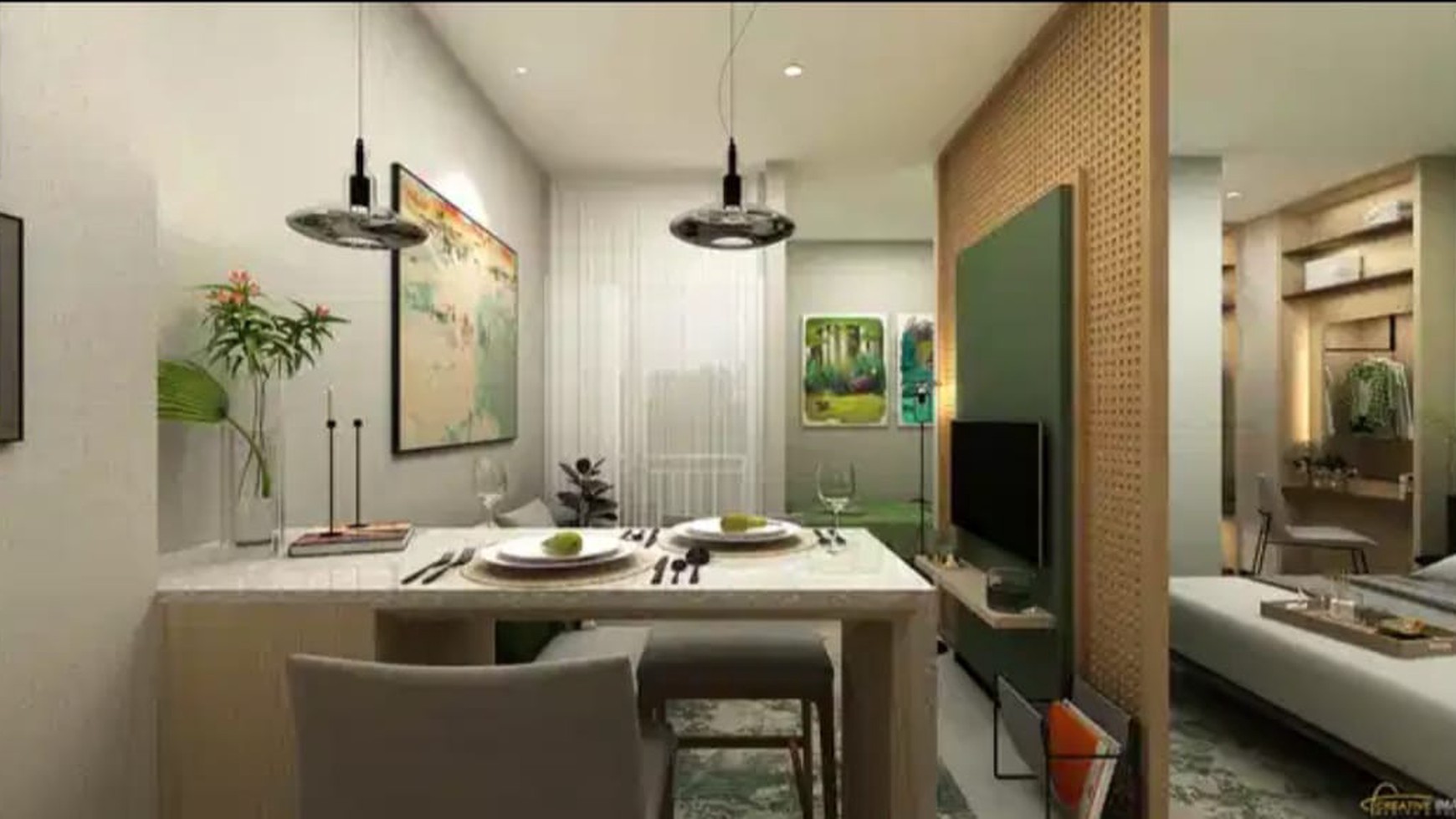 Apartemen Emerald 2 BR Tower A siap huni di Bintaro.