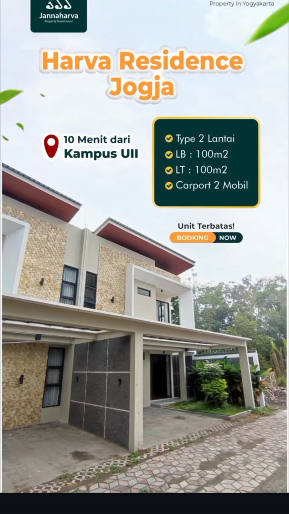 Rumah Siap Huni 2 Lantai Lokasi Dekat Kampus UII Ngemplak Sleman 