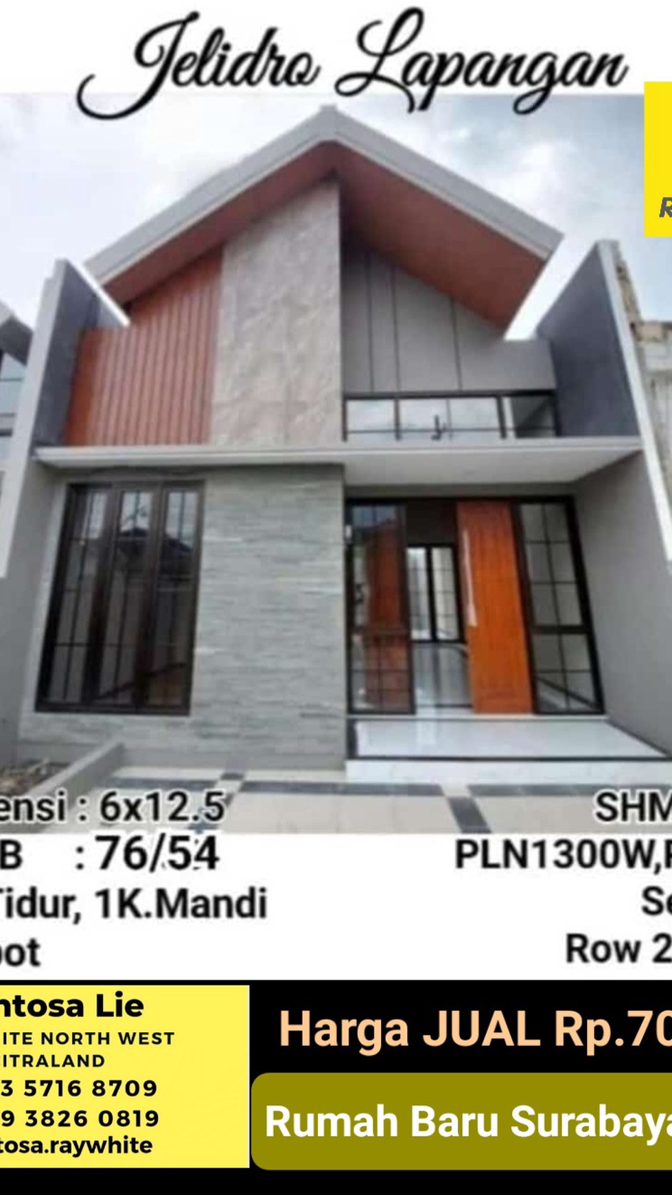 Murah Rp. 700 Juta Dijual Rumah Surabaya Barat Dekat Gwalk Citraland, Pakuwon Mall, Lontar, Unesa