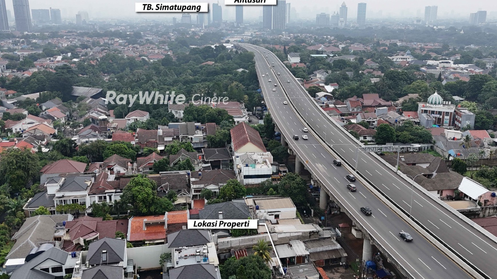 Cilandak andara tanah komersial luas 1850 pinggir tol