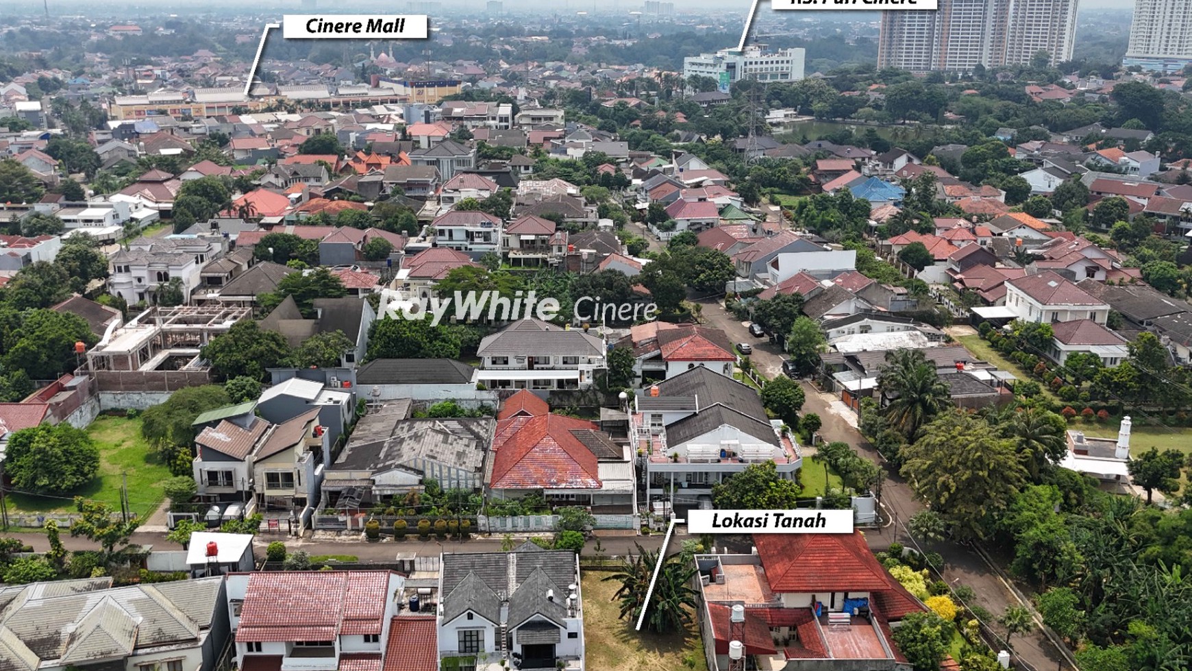 Tanah Luas 222 meter di Cinere, Harga Terbaik Lokasi Menarik