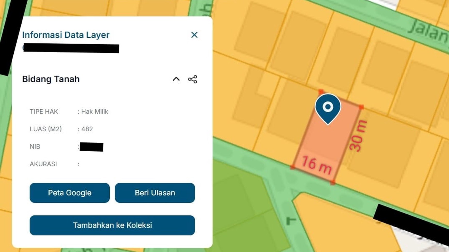 Rumah Lama Hitung Tanah 482m2 di Komplek Perumahan Pangkalan Jati Cinere