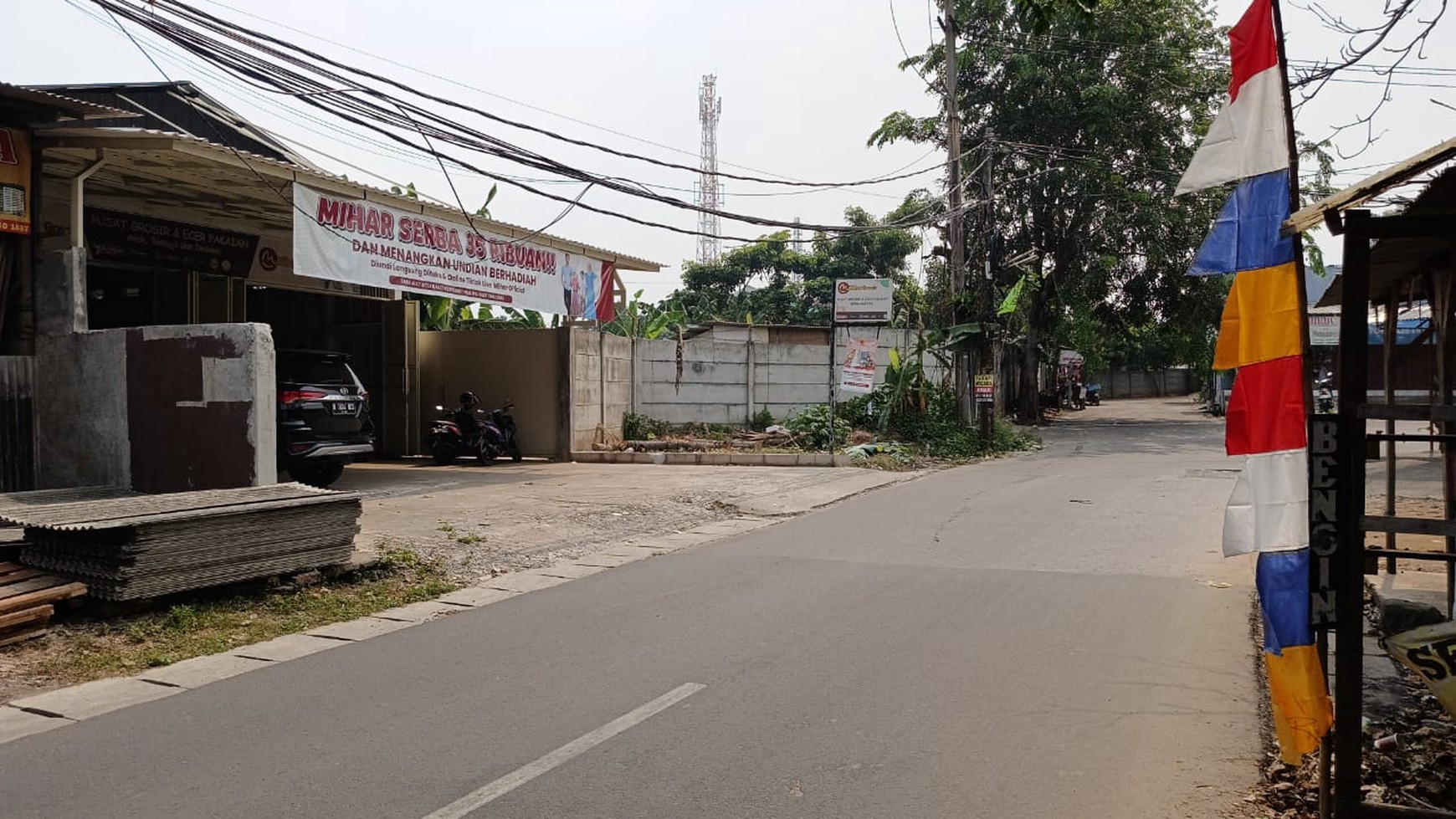 Kavling sudah ada bangunan gudang di Jl. Pondok Jagung Raya jelupang serpong